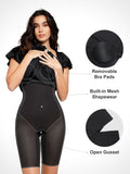 Abito midi modellante a trapezio con maniche a palloncino Shapewear