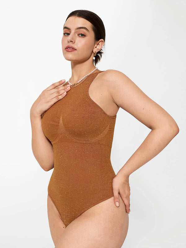 Shapewear Metallic Nahtloser Bauch-weg-Bodysuit mit hautfreundlichem Tragegefühl