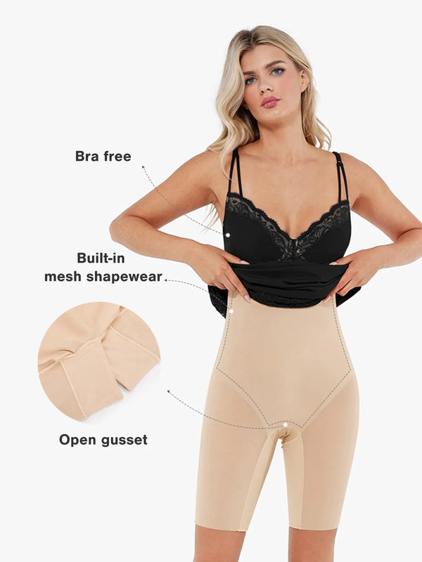 Shapewear Lace Inset Tummy Control Midi Dress