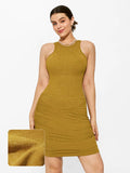 Nahtloses, figurformendes Shapewear-Minikleid in Metallic