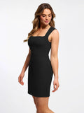 Shapewear Square Neck Cut-in Sculpting Midi Dress