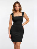 Shapewear Square Neck Cut-in Sculpting Midi Dress