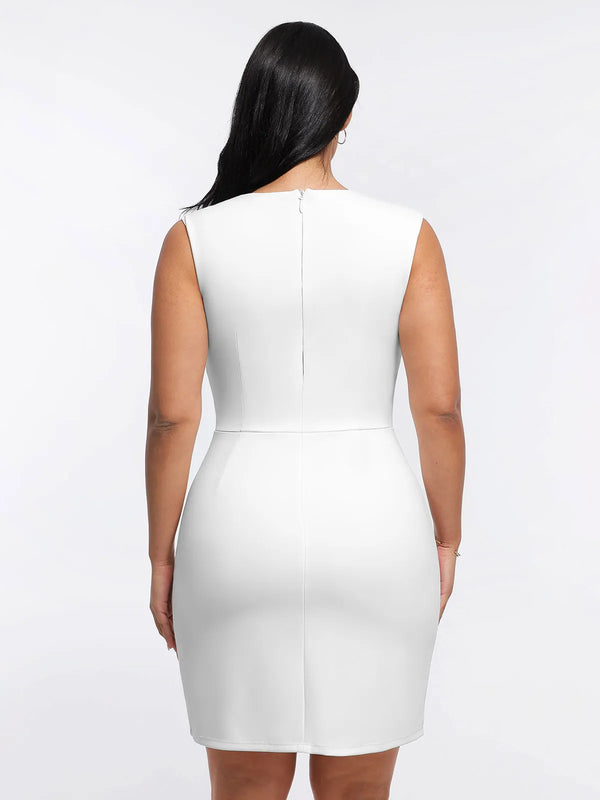 Shapewear Square Neck Cut-in Sculpting Midi Dress