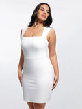 Shapewear Square Neck Cut-in Sculpting Midi Dress