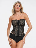 Popilush X Angela Shapewear Leopard Mesh Detachable Strap Sculpting Corset Top
