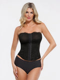 Popilush X Angela Shapewear Leopard Mesh Detachable Strap Sculpting Corset Top
