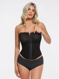 Popilush X Angela Shapewear Leopard Mesh Detachable Strap Sculpting Corset Top