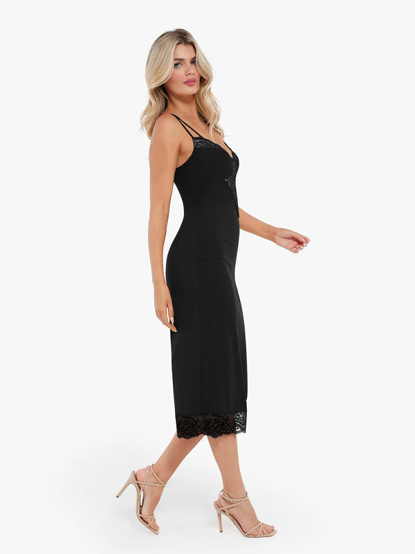 Shapewear Lace Inset Tummy Control Midi Dress