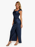 Shapewear Off Shoulder Shine Ruched Sculpting Maxi Dress