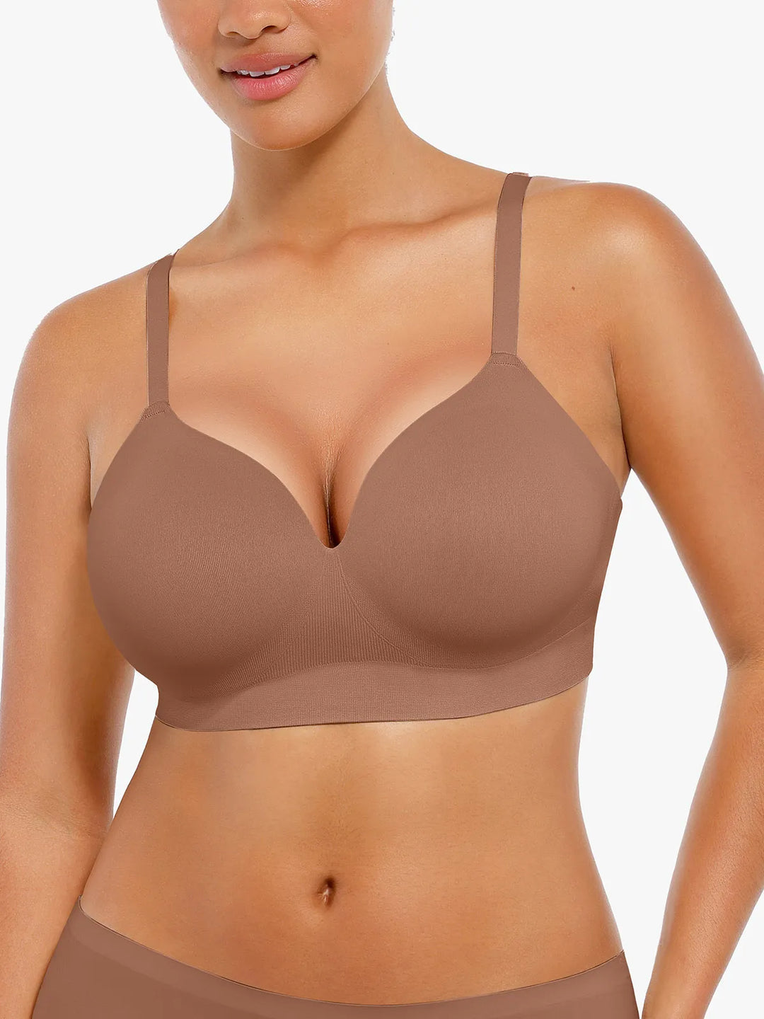 Soutien-gorge push-up sans coutures à col en V