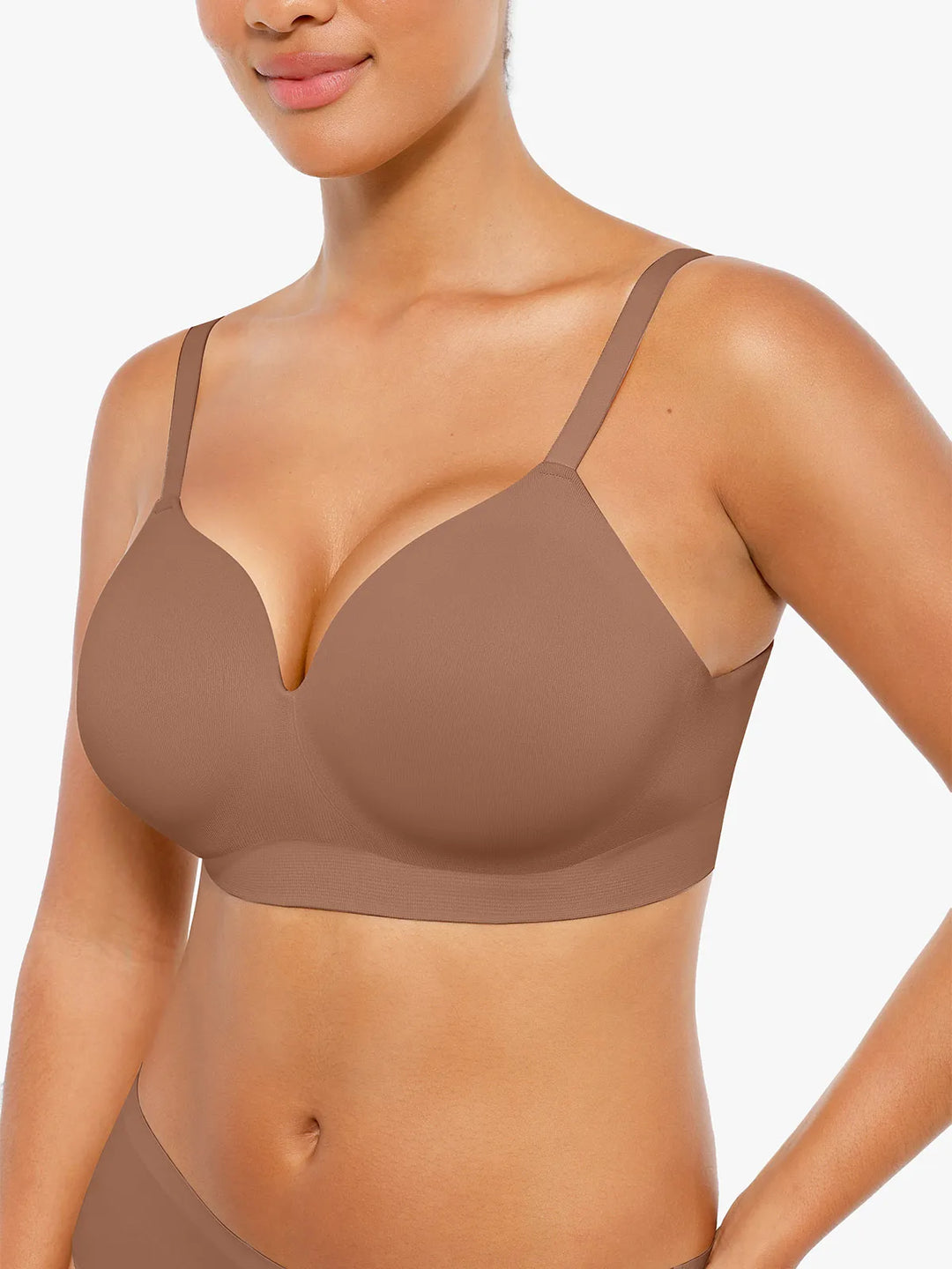 Soutien-gorge push-up sans coutures à col en V