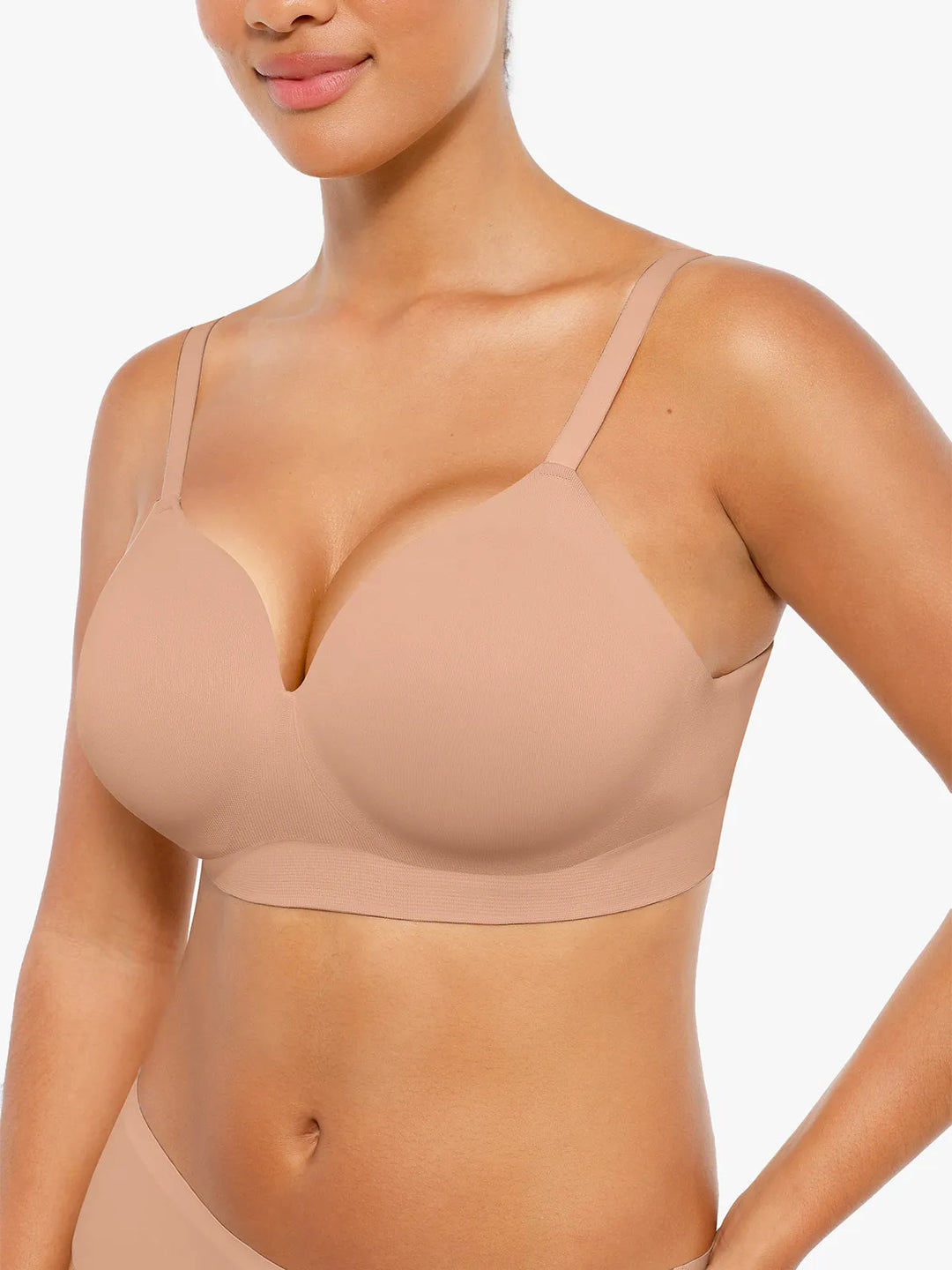 Soutien-gorge push-up sans coutures à col en V
