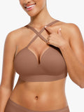 Soutien-gorge push-up sans coutures à col en V