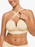 Soutien-gorge push-up sans coutures à col en V