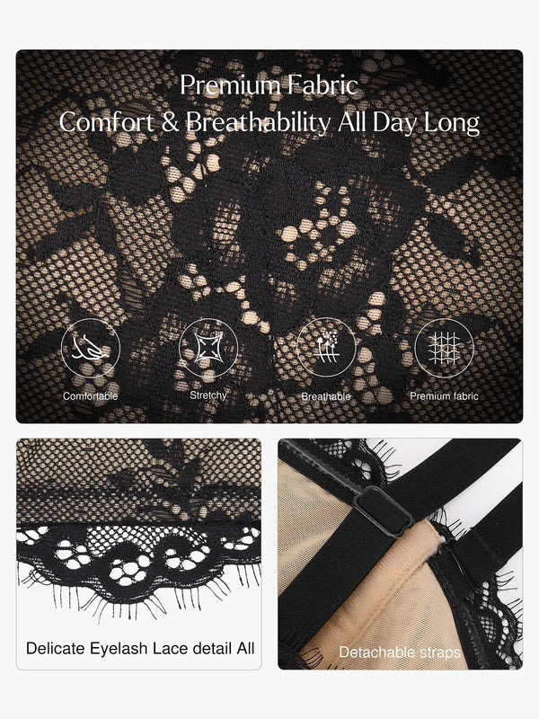 Popilush X Angela Shapewear Leopard Mesh Detachable Strap Sculpting Corset Top