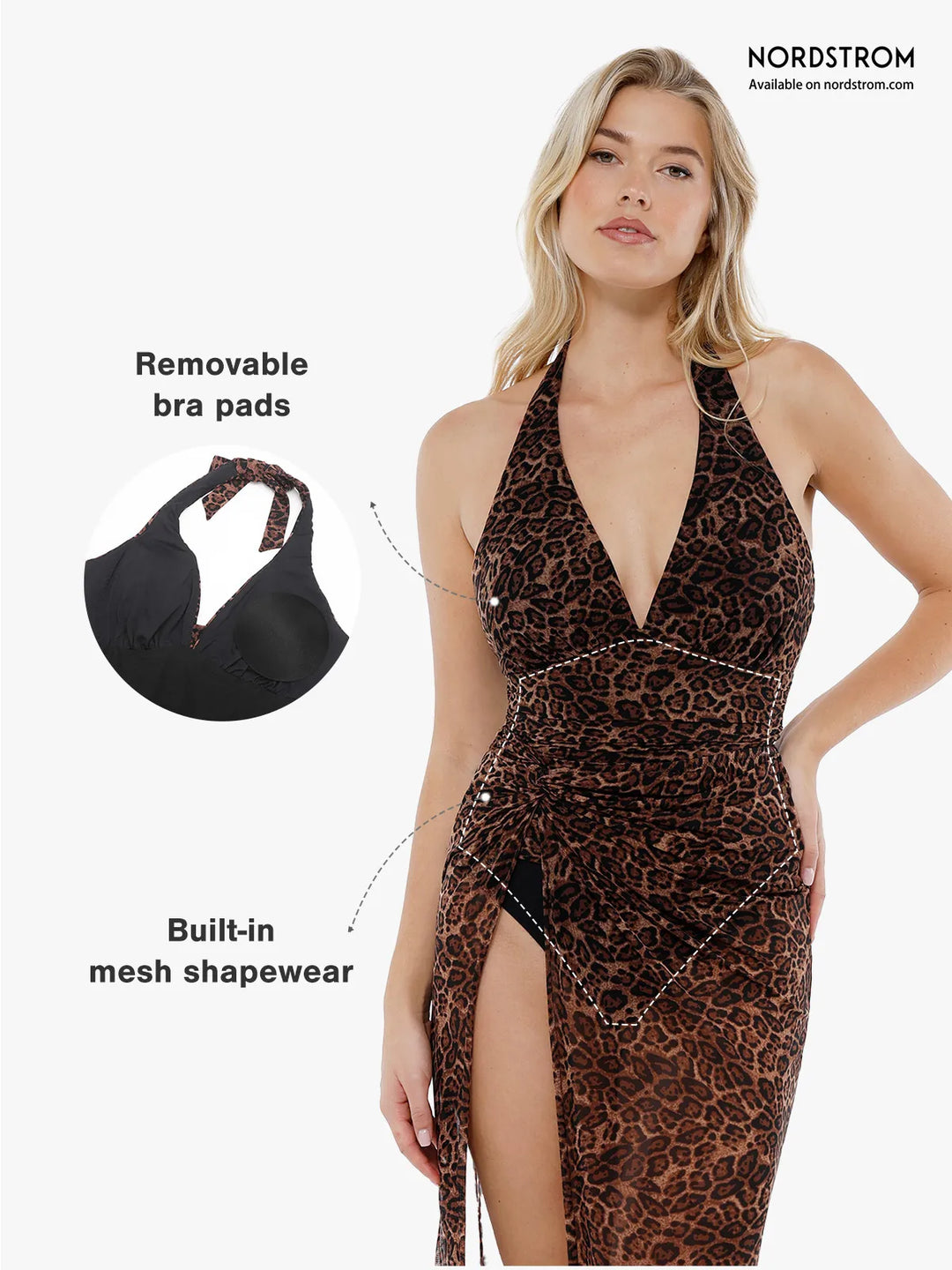 Costume da bagno con ferretto e copricostume Shapewear Tummy Control