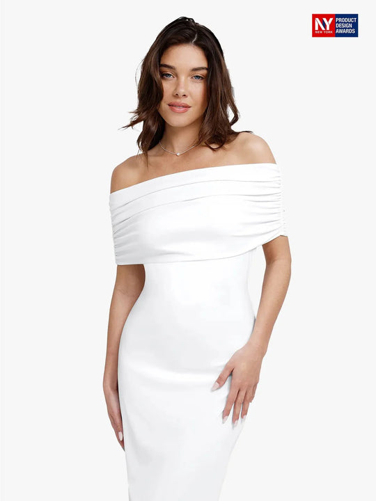 Popilush® Wrap Shawl for Bridal Wedding Party Dress White / S Bluetag Cooling Ruched Bandeau Shawl