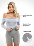 Mini abito aderente con maniche lunghe e spalle scoperte Shapewear