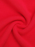 Popilush® Fall Winter Top Long-Sleeve Rib Modal Off-the-Shouder Slimming Crop Top