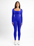 Nahtloser Shapewear-Overall mit Daumenloch und langen Ärmeln