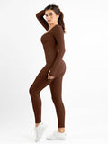 Nahtloser Shapewear-Overall mit Daumenloch und langen Ärmeln