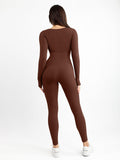 Nahtloser Shapewear-Overall mit Daumenloch und langen Ärmeln