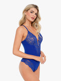 Body modellante con perizoma e scollo a V profondo in pizzo Shapewear