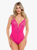 Body modellante con perizoma e scollo a V profondo in pizzo Shapewear