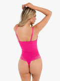 Body modellante con perizoma e scollo a V profondo in pizzo Shapewear