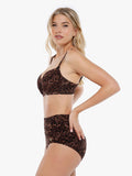 Completo bikini modellante con balza e controllo della pancia