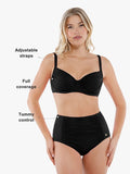 Completo bikini modellante con balza e controllo della pancia