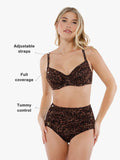Completo bikini modellante con balza e controllo della pancia