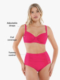 Completo bikini modellante con balza e controllo della pancia