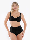 Completo bikini modellante con balza e controllo della pancia