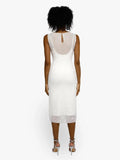 Popilush® Shapewear Two-in-One Heat-Set Crystal Mesh Slim Midi Dress