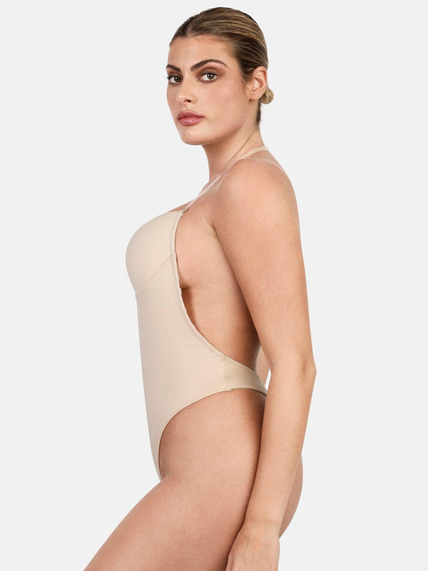 Shapewear Halter Strap Deep U Sculpting Backless Bodysuit Popilush EU Shapewear Halter Strap Deep U Sculpting Backless Bodysuit Popilush EU