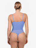 Body modellante con perizoma e scollo a V profondo in pizzo Shapewear