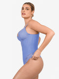 Body modellante con perizoma e scollo a V profondo in pizzo Shapewear