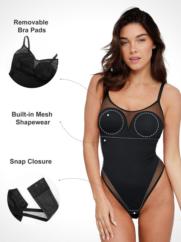 Body caraco en maille illusion amincissante Shapewear