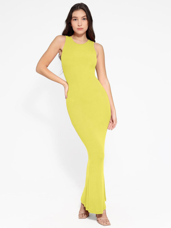 Abito lungo snellente senza maniche con scollo a giro in modal Shapewear