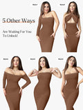 Abito lungo snellente in modal con scollo quadrato e maniche lunghe Shapewear