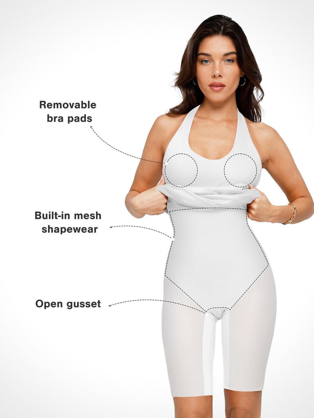 Shapewear Convertible Backless Halter Sculpting Midi Dress – Popilush EU