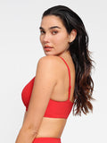 Completo bikini modellante con top e slip arricciati e modellanti