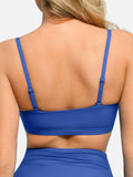 Completo bikini modellante con top e slip arricciati e modellanti