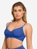 Completo bikini modellante con top e slip arricciati e modellanti