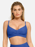 Completo bikini modellante con top e slip arricciati e modellanti
