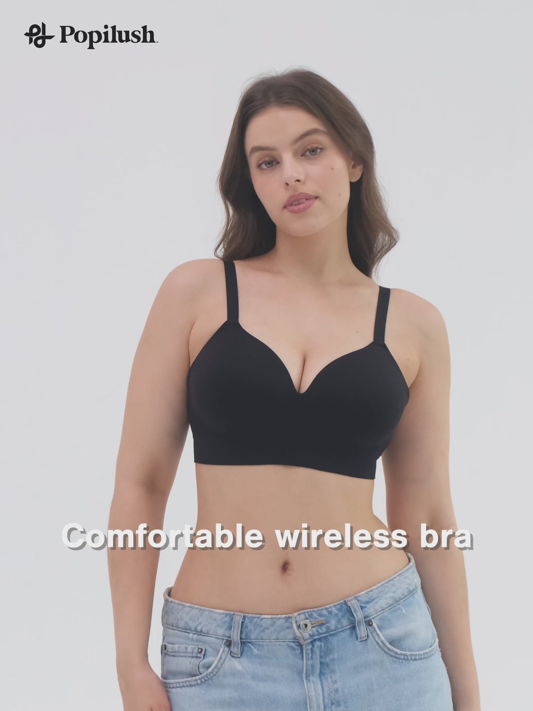 Soutien-gorge push-up sans coutures à col en V